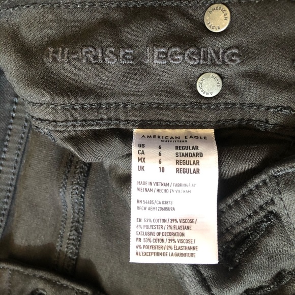 American Eagle Outfitters Black Hi-Rise Side-Button Jegging Jeans Size 6 - Picture 7 of 9
